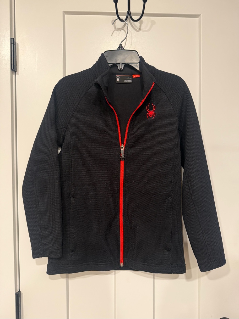 Spyder Black Lightweight Full-Zip Jacket with Red Trim Boys Size Medium 10/12